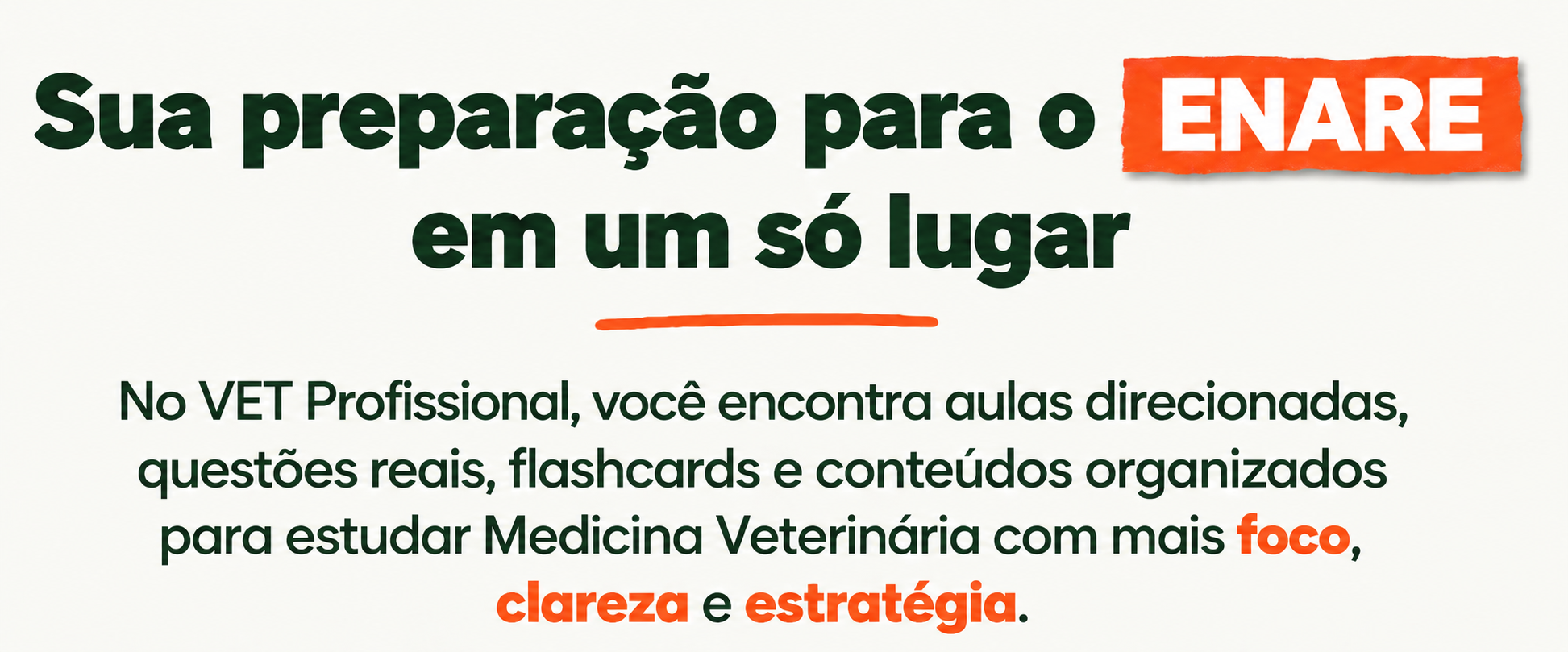 Sua preparação para o ENARE em um só lugar - No VET Concursos, você encontra aulas direcionadas, questões reais, flashcards e conteúdos organizados para estudar Medicina Veterinária com mais foco, clareza e estratégia.